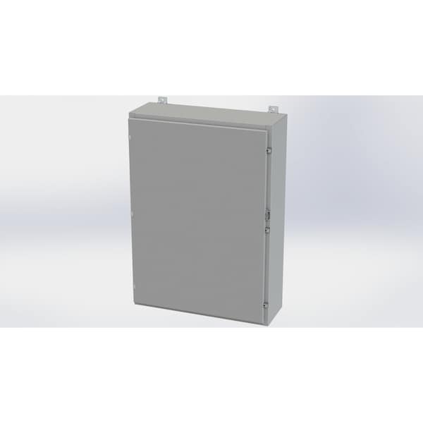 Clamps with Padlock Hasp Electrical Enclosures, 42 in H, 10 in D, 30 in W, NEMA 4, Carbon Steel